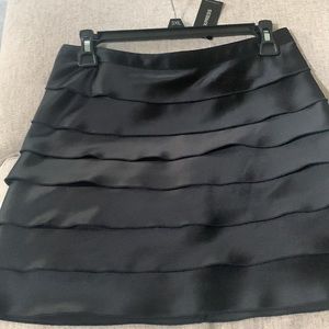 Express black satin layered mini skirt. Size 0